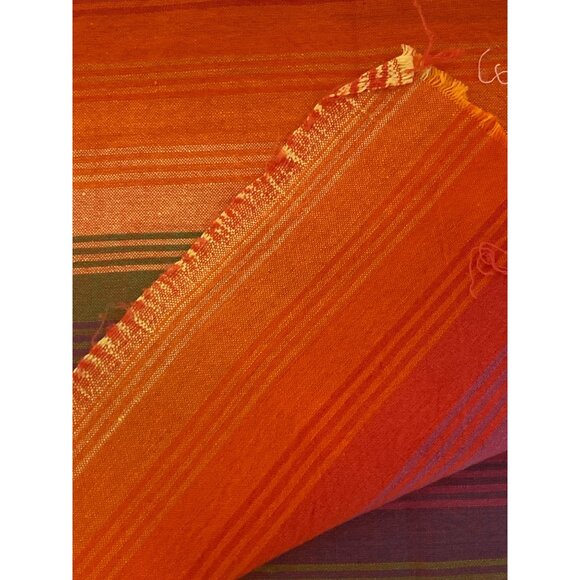 VTG Fabric Stripe Boho Orange Pink Purple Green Quilting Sewing Cloth Arts Craft - Picture 8 of 8